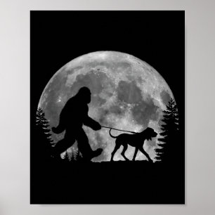 Poster Pé Grande Caminhando com um Cachorro Amantes de Co