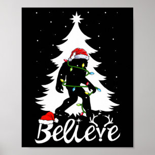 Poster Pé Grande Carregando Árvore de Natal Crença