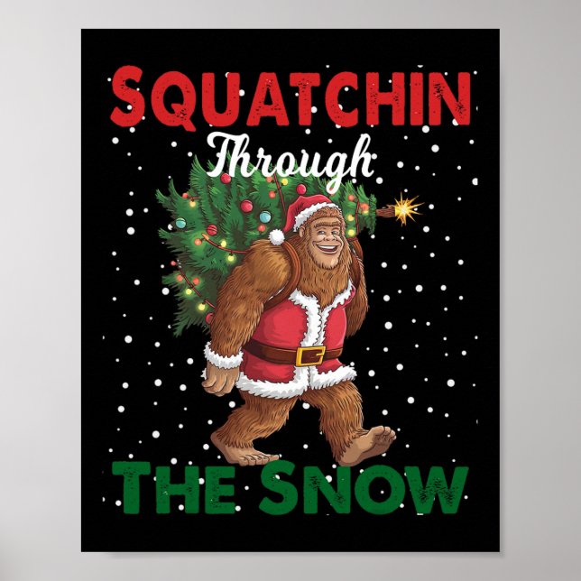 Poster Pé Grande De Natal Engraçado Esmagando Através Da  (Frente)