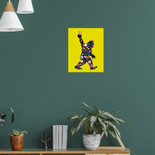 Poster Pé Grande de Paz Hippie Engraçado Pé Grande
