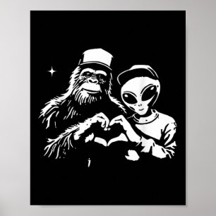 Poster Pé Grande E Alienígena Coração Mãos Namorados Engr