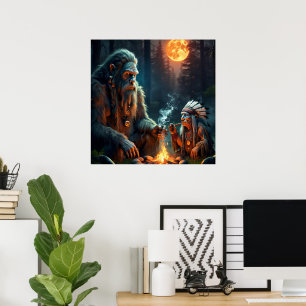 Poster Pé Grande e Floresta Moonlit Chefe