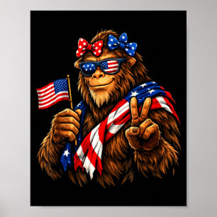 Poster Pé grande engraçado bandeira americana patriótica