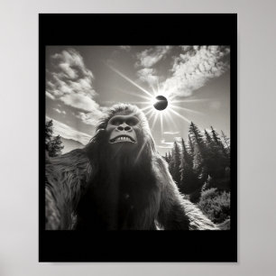 Poster Pé Grande Engraçado Tirando Selfie Eclipse Solar