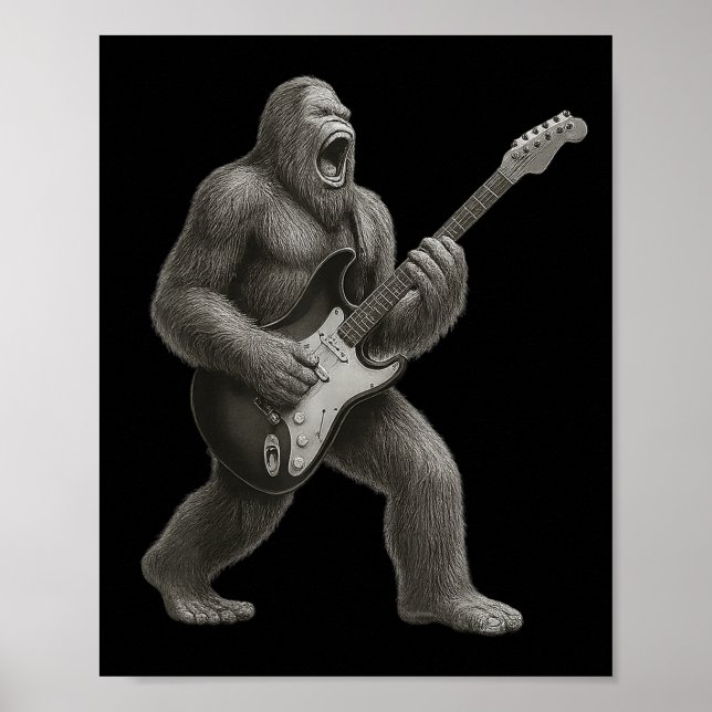 Poster Pé Grande Jogando Violão Rock E Homens Presentes (Frente)