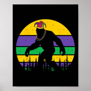Poster Pé Grande Mardi Gras Sasquatch Homens Engraçados C