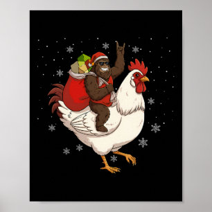 Poster Pé Grande Montando Frango Veado Natal Frango Natal