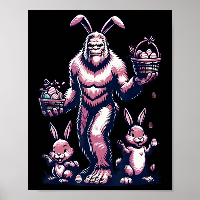 Poster Pé-Grande-páscoa Com Coelho E Soquete De Ovo Festi (Frente)