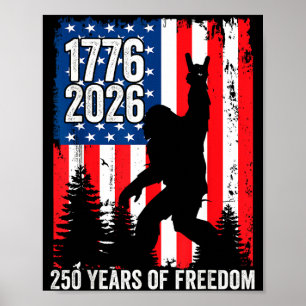 Poster Pé-grande patriótico 250 anos de liberdade EUA 250
