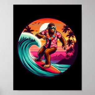 Poster Pé Grande Prancha de Surf Praia Verão Surf Sasquat