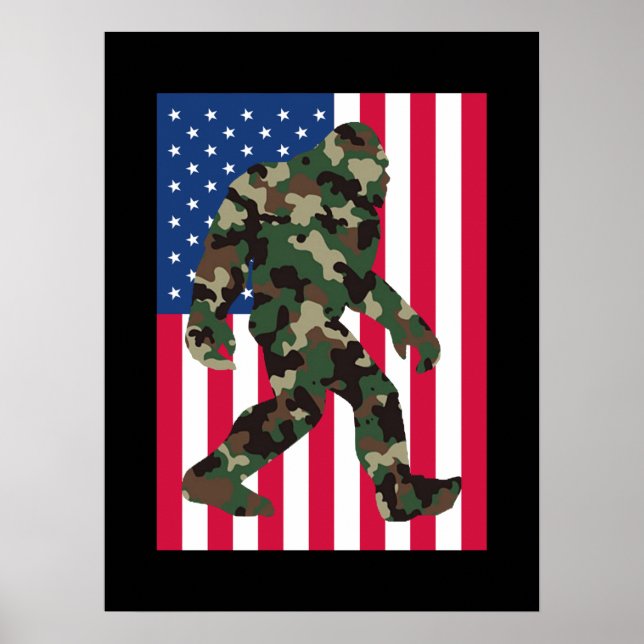 Poster Pé-grande Sasquatch Camuflagem (Frente)