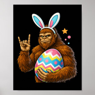 Poster Pé Grande Sasquatch Coelho Páscoa Homens Mulheres 