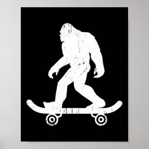 Poster Pé Grande Skatista Yeti Sasquatch Skateboarding