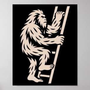 Poster Pé Grande Subindo Escada Criptídeo Engraçado Amant