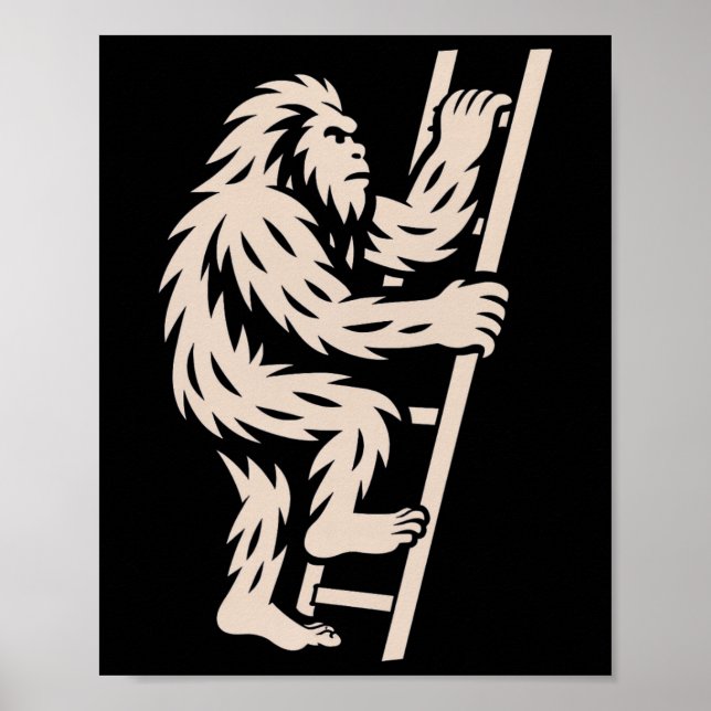 Poster Pé Grande Subindo Escada Criptídeo Engraçado Amant (Frente)
