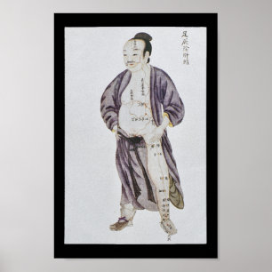 Póster Pé meridiano Jueyin do fígado da acupunctura