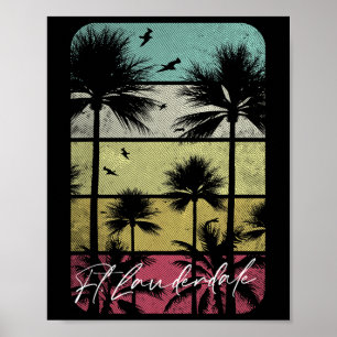 Poster Pé. Praia Retro Vintage Fort Lauderdale Flórida Su