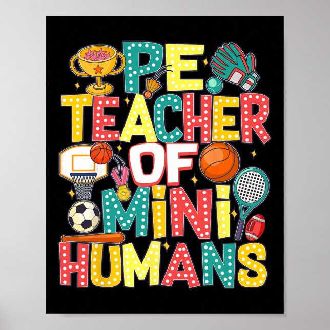 Poster Pe Teacher Byck To School Physical Education Gym T (Frente)