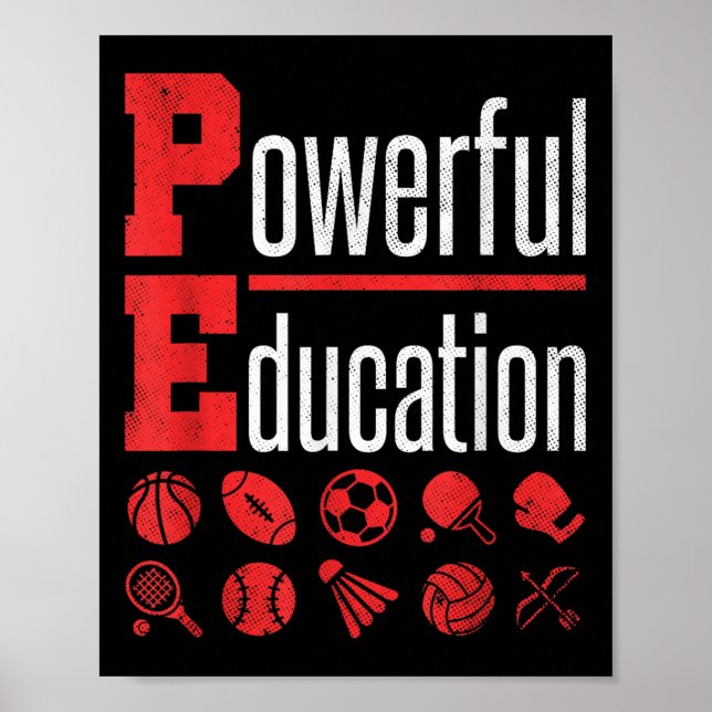 Poster Pe Teacher Gym Physical Education School Motivatio (Frente)