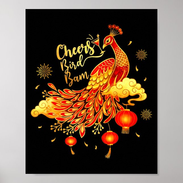 Poster Pea Mahjong Cheers Bird Bam Chinese Mah Jong Game  (Frente)