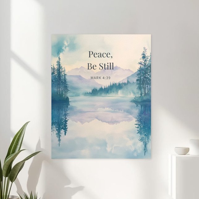 Poster Peace Be Still Scripture Wall Art – Mark 4:39 (Criador carregado)