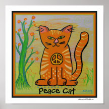 Peace Cat com Flores