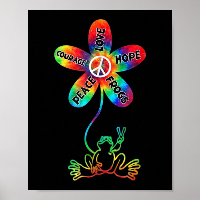 Poster Peace Courage Love Hope Sapos Hippie (Frente)