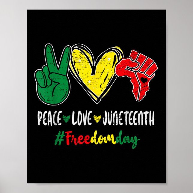Poster Peace Love 19 de junho de 1865 Dia da Liberdade 19 (Frente)