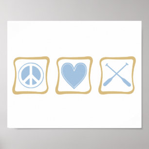 Póster Peace Love and Rowing / Crew Squares