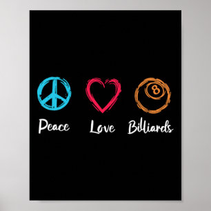 Poster Peace Love Billiards