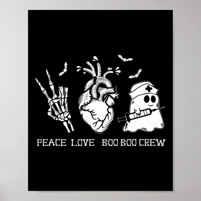 Poster Peace Love Boo Boo Crew Nur (Frente)