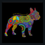Póster "Peace Love & Boston Terriers", Pop, Poster<br><div class="desc">Este design único faz um presente de excelente para um fã de Boston Terrier! O padrão psicodélico colorido é vibrante e definitivamente faz um display atraente para os olhos. Estúdio Design DoggyStyle,  comemorando o melhor amigo do ser humano! © 2014 DoggyStyle Design Studio</div>
