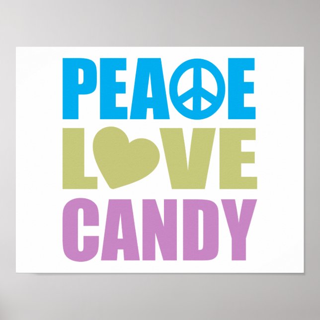 Póster Peace Love Candy (Frente)