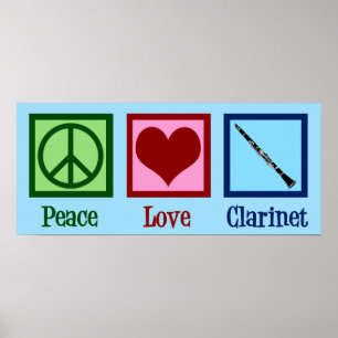 Poster Peace Love Clarinet