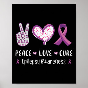 Poster Peace Love cura Epilepepsia homens mulheres crianç