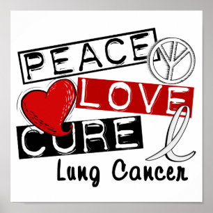 Poster Peace Love Cure Lung Cancer
