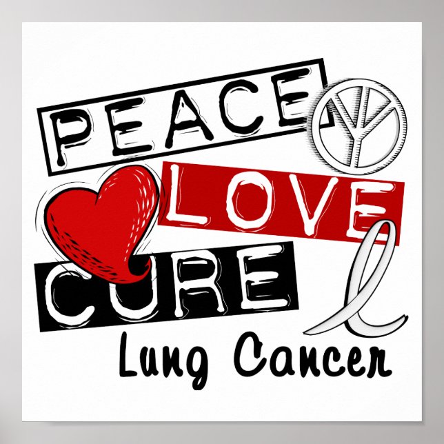 Poster Peace Love Cure Lung Cancer (Frente)