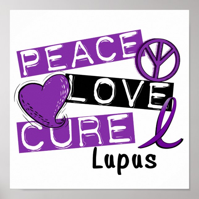 Poster Peace Love Cure Lupus (Frente)