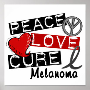Póster Peace Love Cure Melanoma