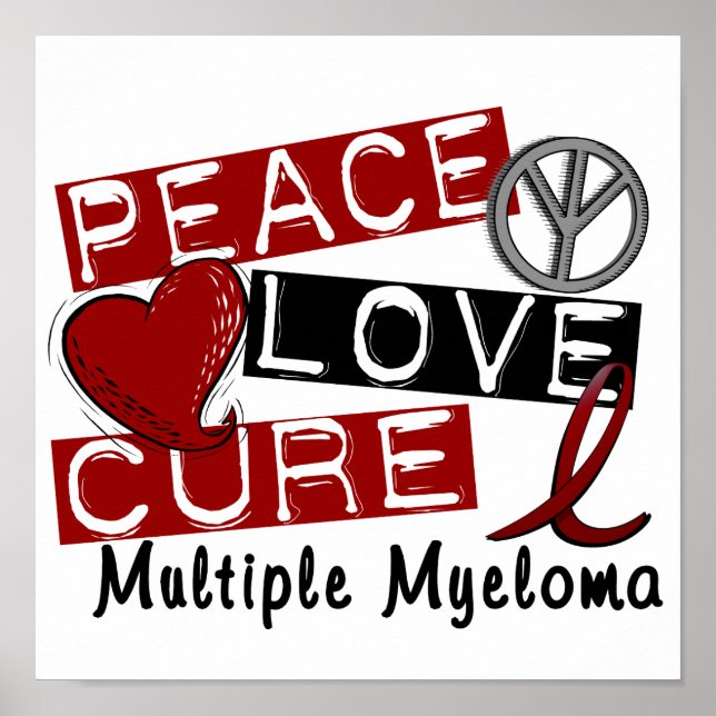 Póster Peace Love Cure Multiple Myeloma (Frente)