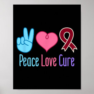 Poster Peace Love Cure Sickle Anemia Anemia Célula Falsif
