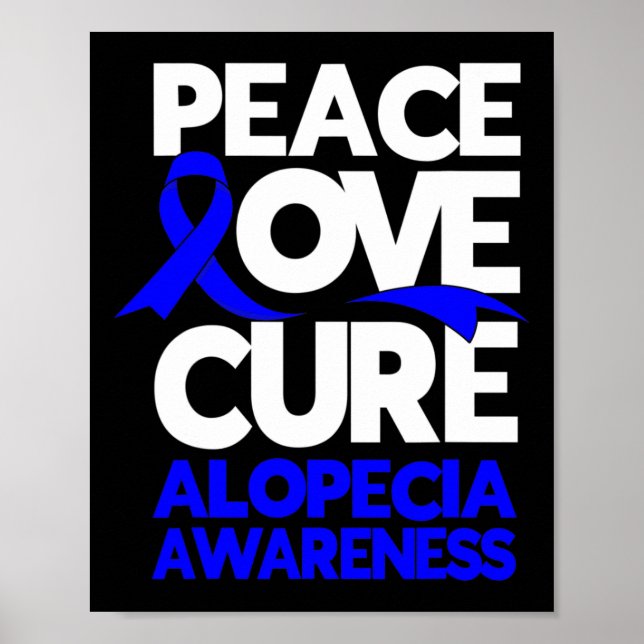 Poster Peace Love Cure Support Alopecia Sensibilização Fr (Frente)