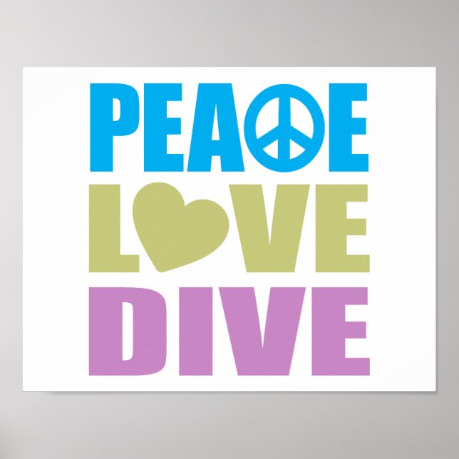 Poster Peace Love Dive (Frente)