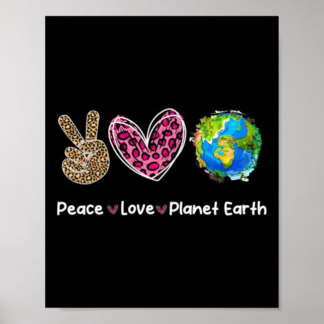Poster Peace Love Earth Day Save Our Planet Environment P (Frente)