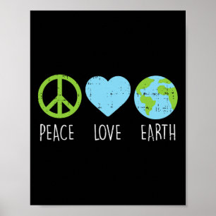 Poster Peace Love Earth Legal Hippie Hippy Environmentali
