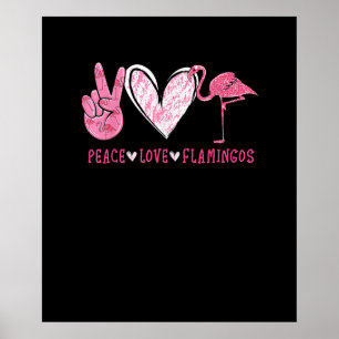 Poster Peace Love Flamingo   Flamingo Lover