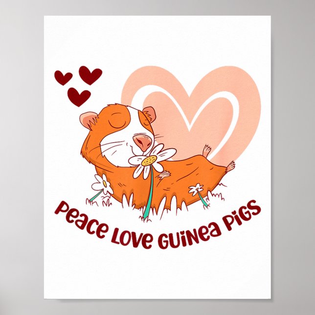 Poster Peace Love Guinea Gs Funny Saying For Guinea Gs Lo (Frente)