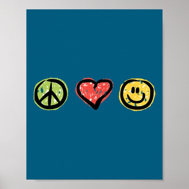 Poster Peace Love Hapness Insrational Hipe Gift  (Frente)