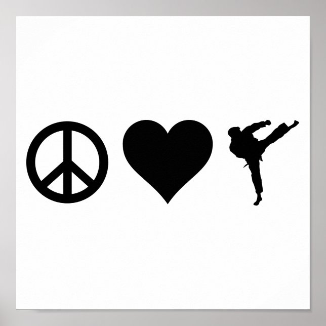 Póster Peace Love Karate (Frente)