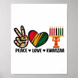 Poster Peace Love Kwanzaa African American Heritage Happy